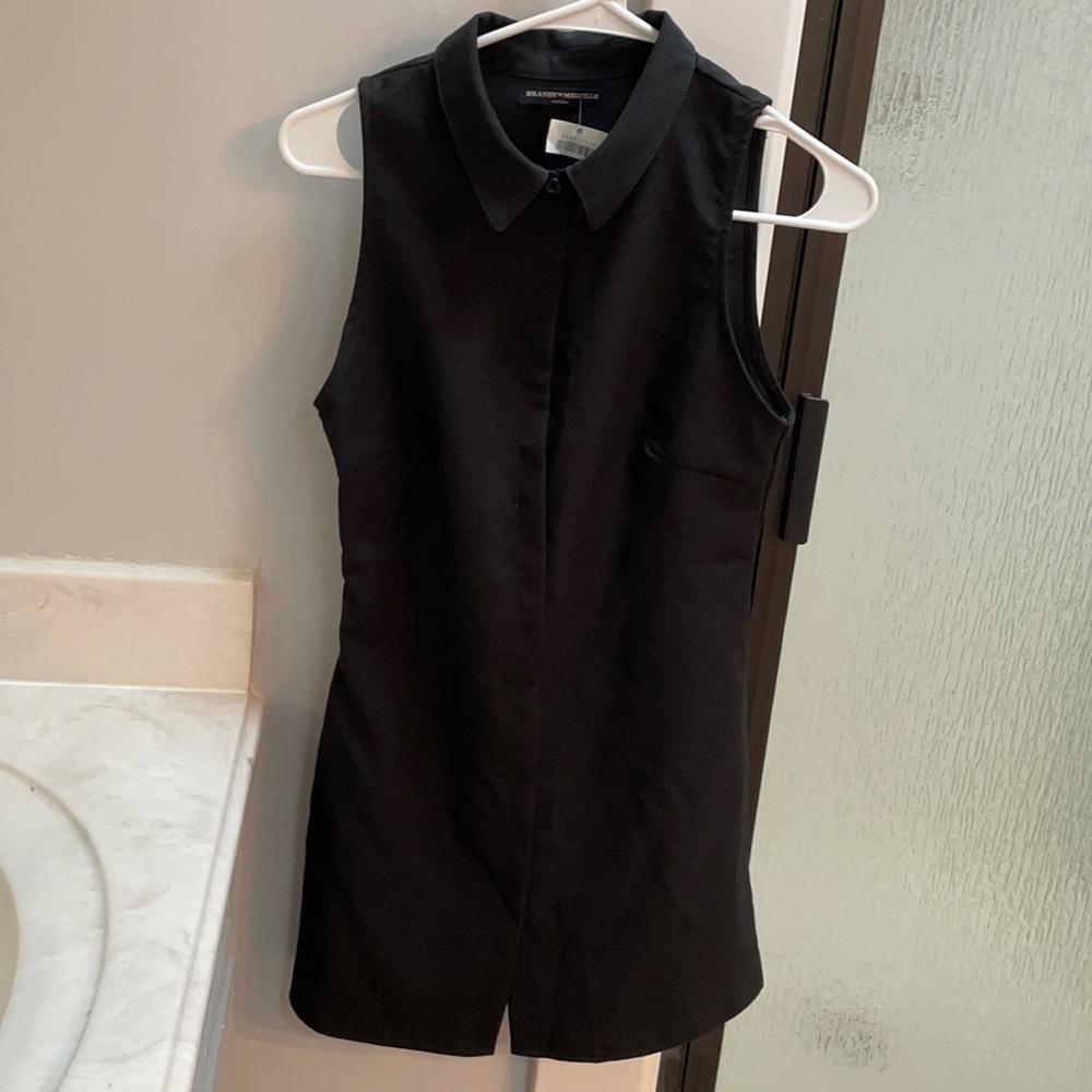 NWT Brandy Melville Black Sleeveless Shirt Dress
